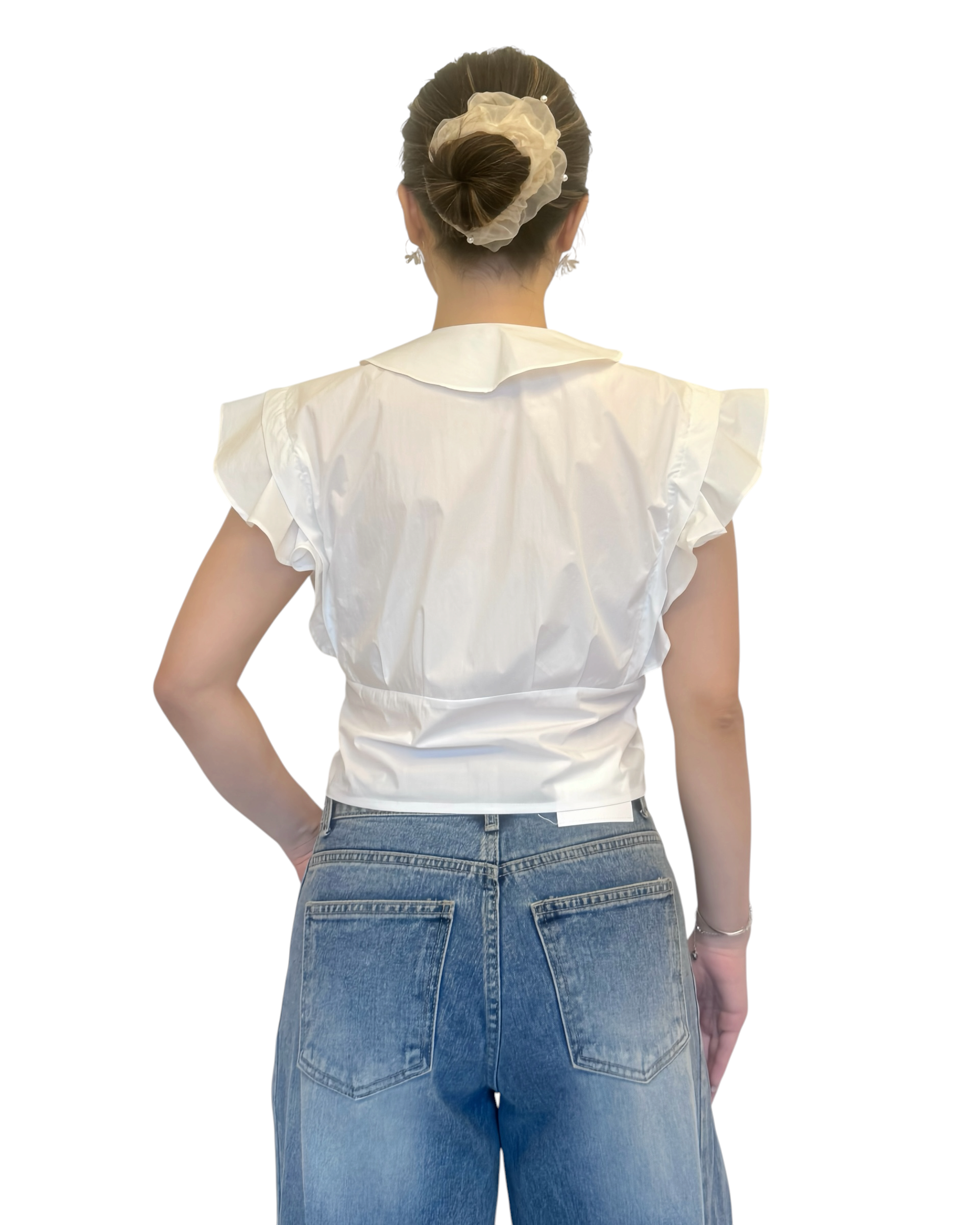 荷葉領綁帶 Crop Top