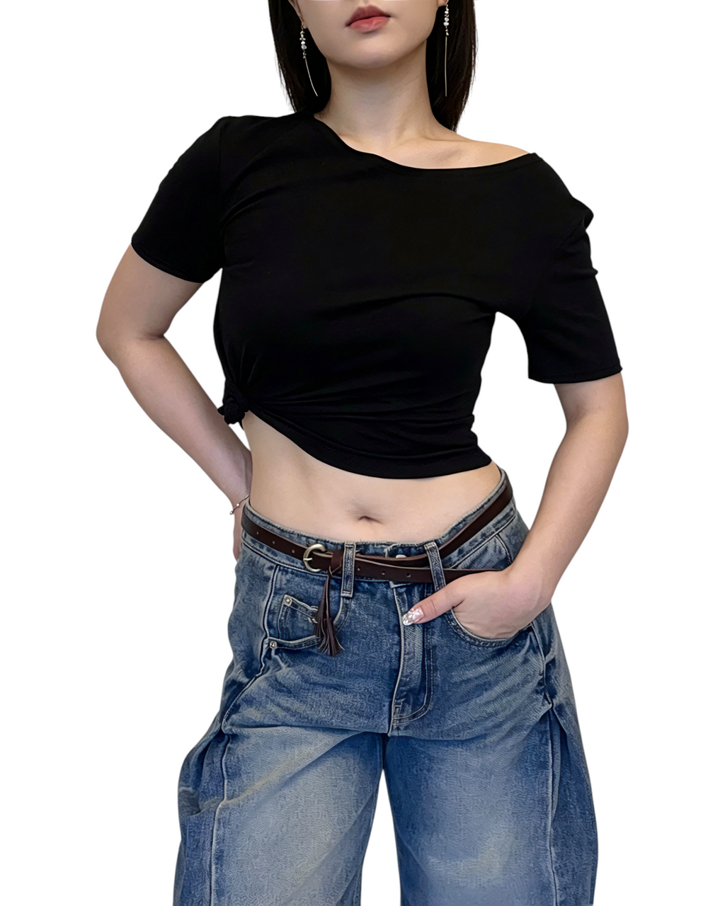 寬領修身 Crop Top