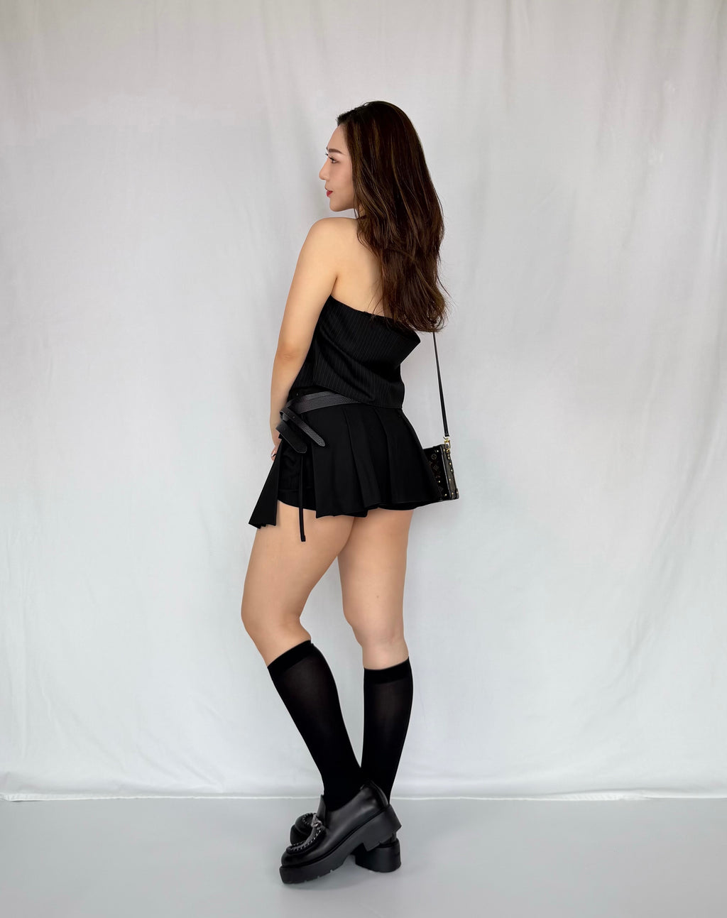 Tailored Pleated Tie-Side Skort
西裝感百褶綁帶裙褲