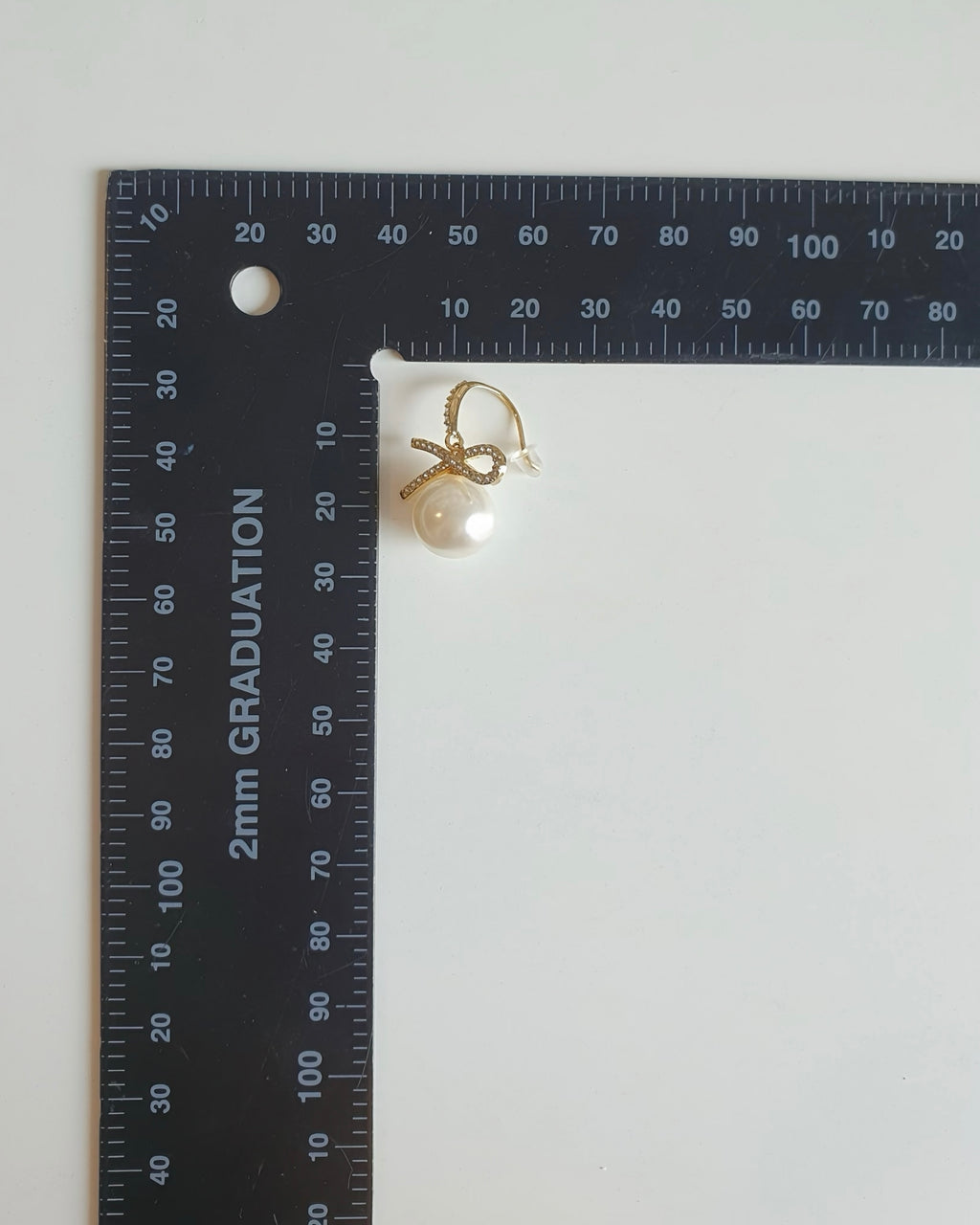 Golden Ribbon Pearl Drop Earrings
