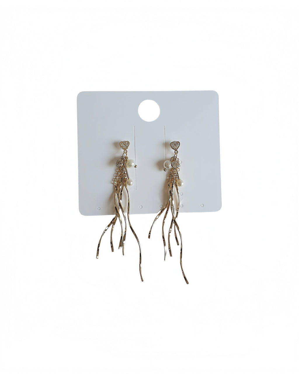 Golden Pearl Tassel Earrings