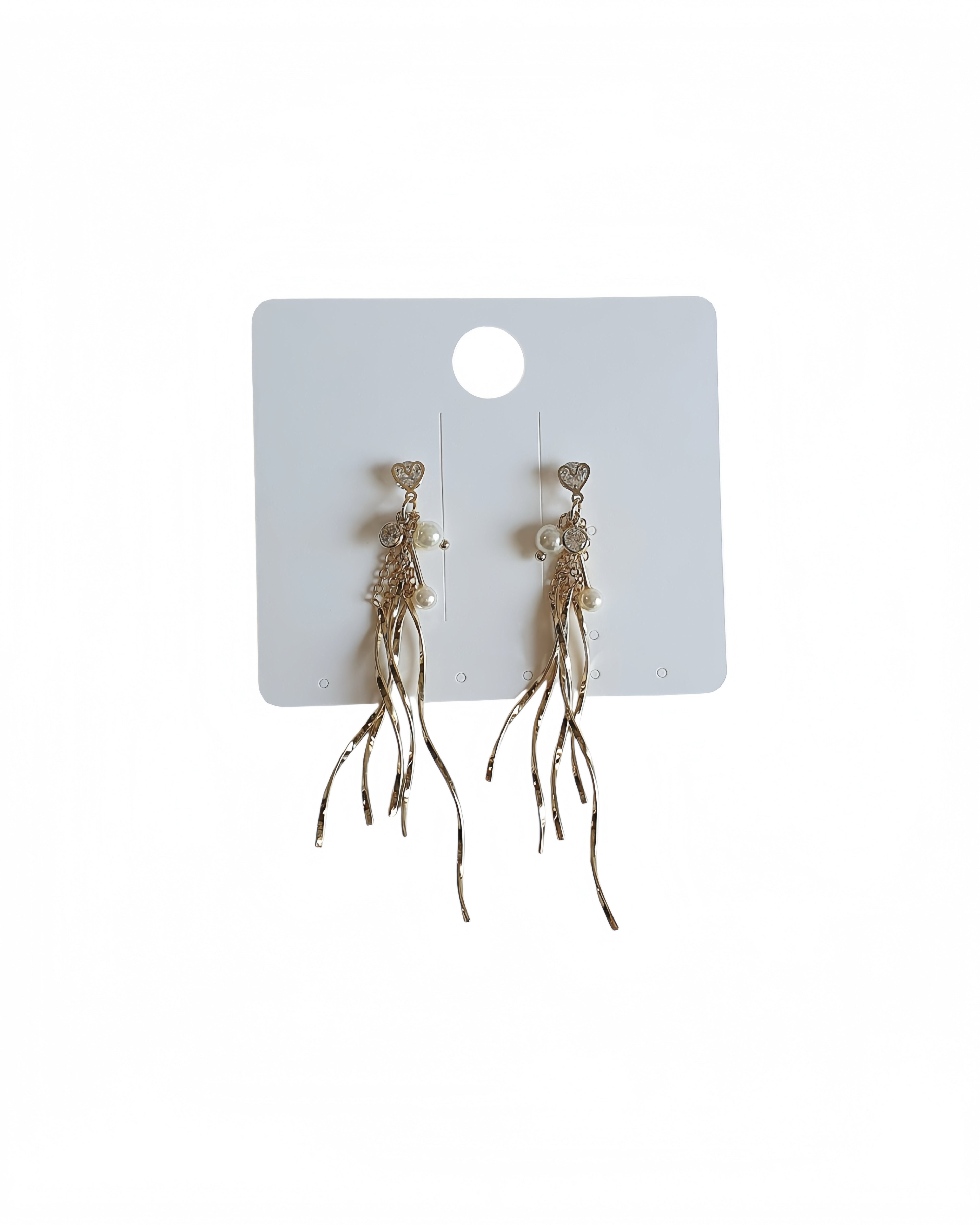 Golden Pearl Tassel Earrings