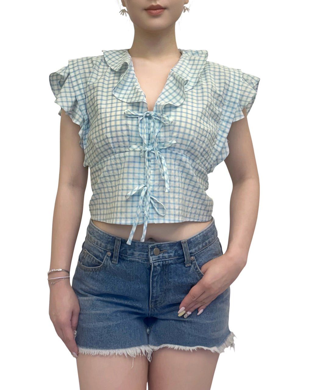 荷葉領綁帶 Crop Top