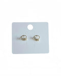 Crystal Pearl Circle Stud Earrings