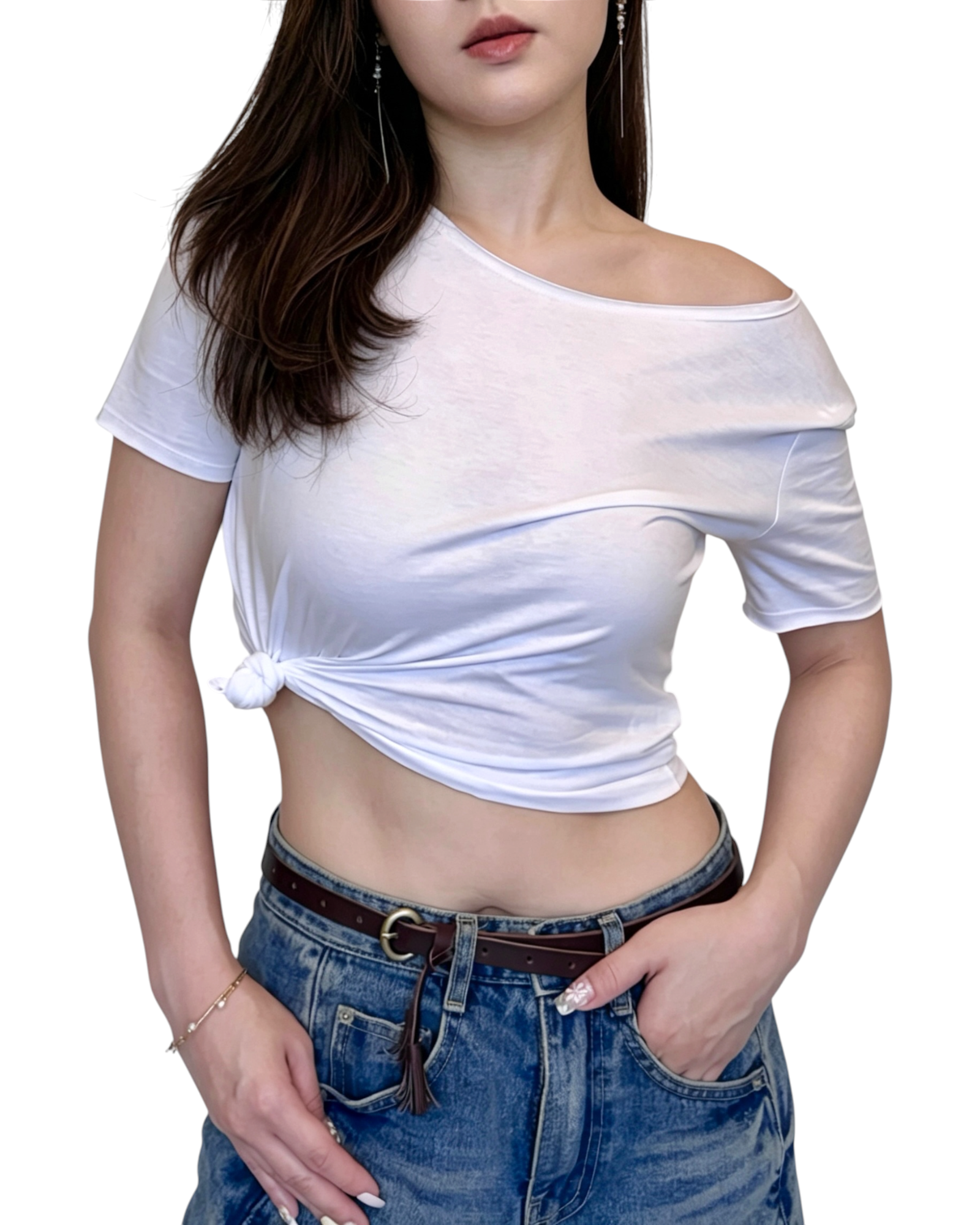 寬領修身 Crop Top