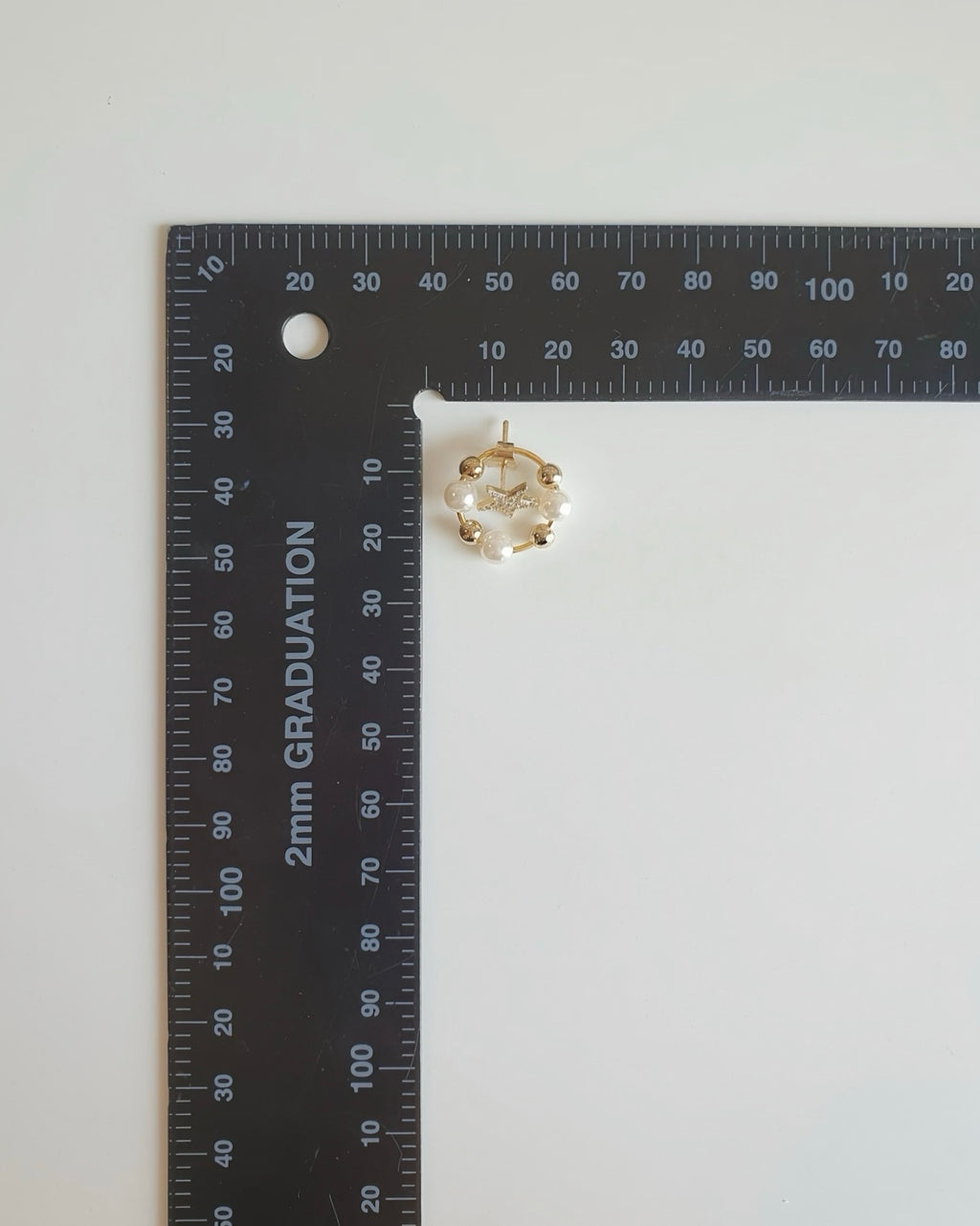 Golden Star Pearl Hoop Earrings