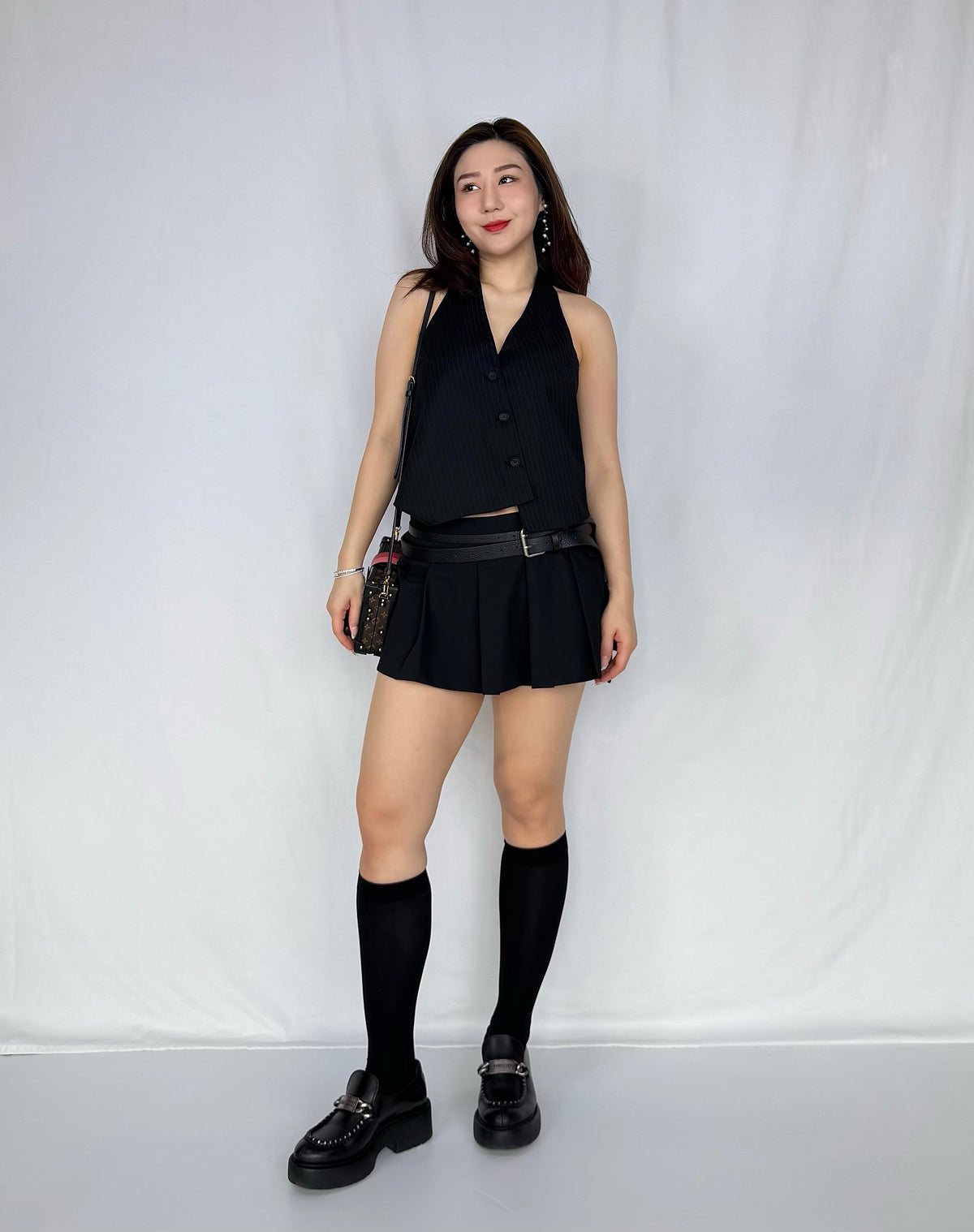 Tailored Pleated Tie-Side Skort
西裝感百褶綁帶裙褲