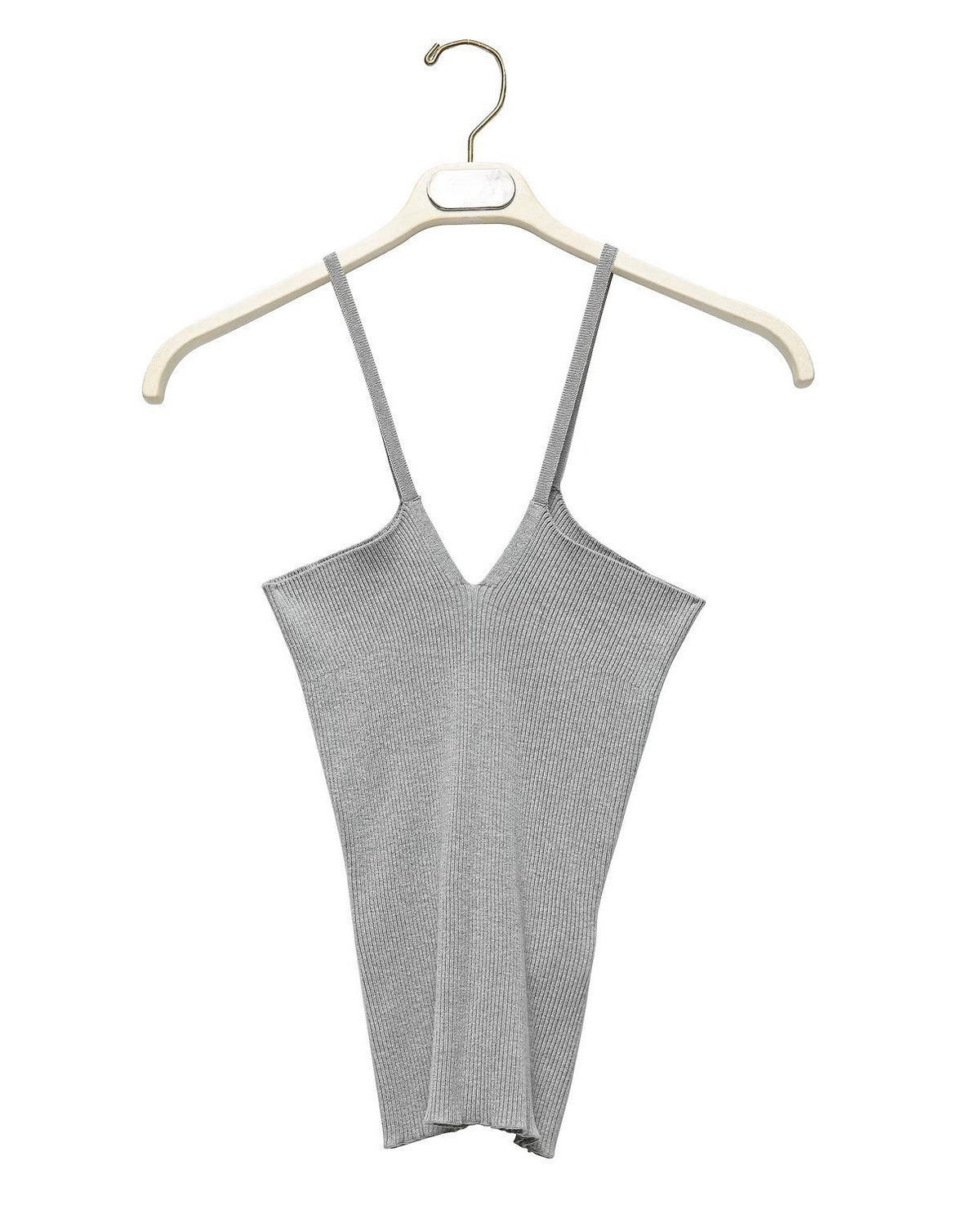Effortless V-Neck Knit Top 
質感V領坑紋針織背心