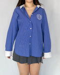 Preppy Contrast Stripe Shirt
學院風撞色條紋襯衫