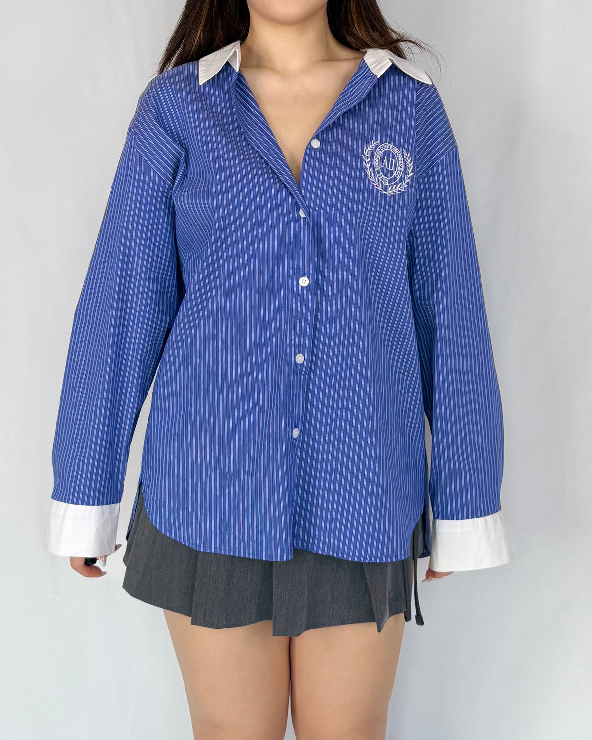 Preppy Contrast Stripe Shirt
學院風撞色條紋襯衫