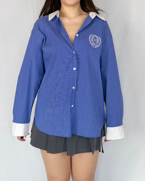 Preppy Contrast Stripe Shirt
學院風撞色條紋襯衫