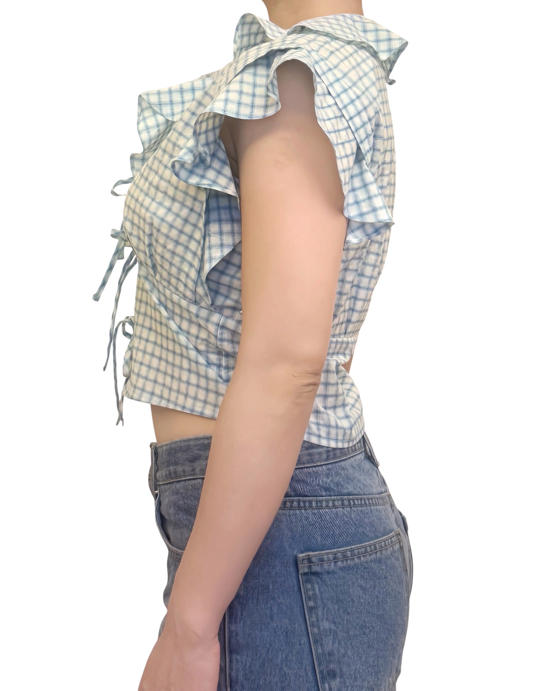 荷葉領綁帶 Crop Top