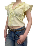 荷葉領綁帶 Crop Top
