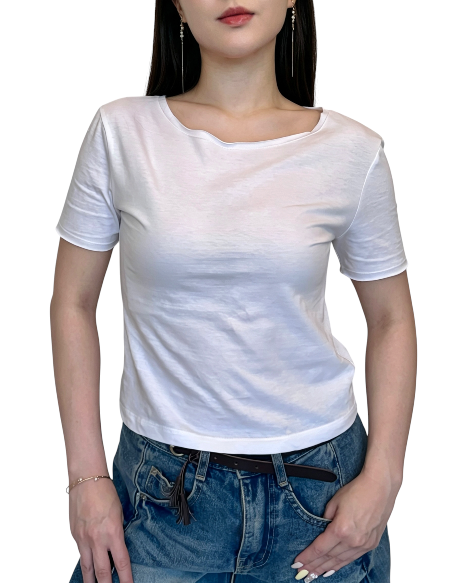 寬領修身 Crop Top