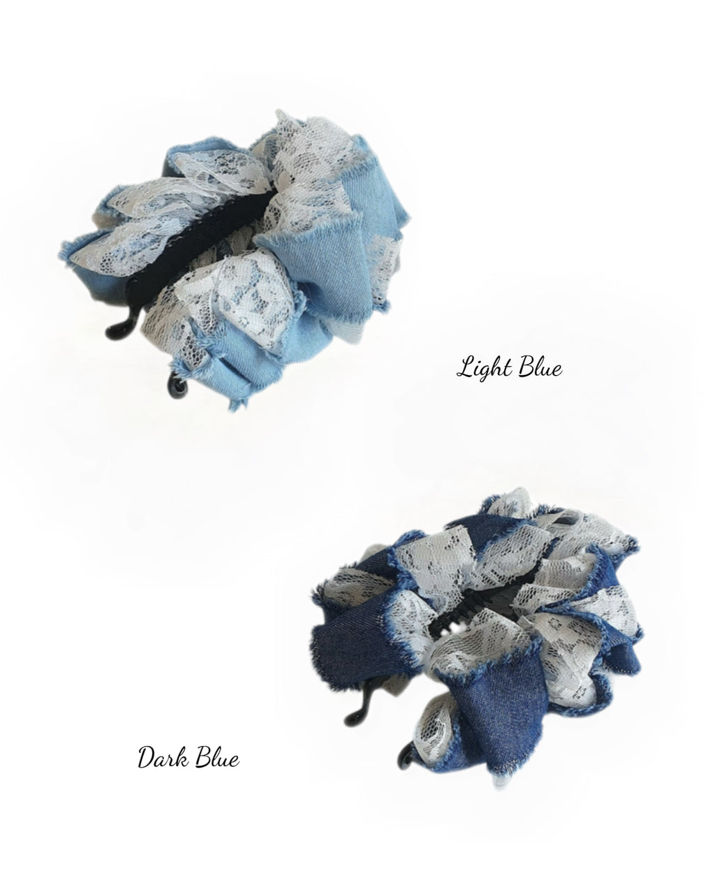 Vintage Denim Lace Banana Clip  
復古牛仔蕾絲香蕉夾