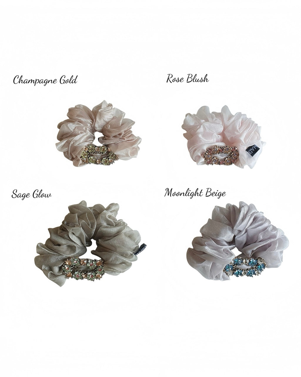 Luxe Crystal Satin Hair Scrunchie – Medium 
輕奢絲光水晶髮圈