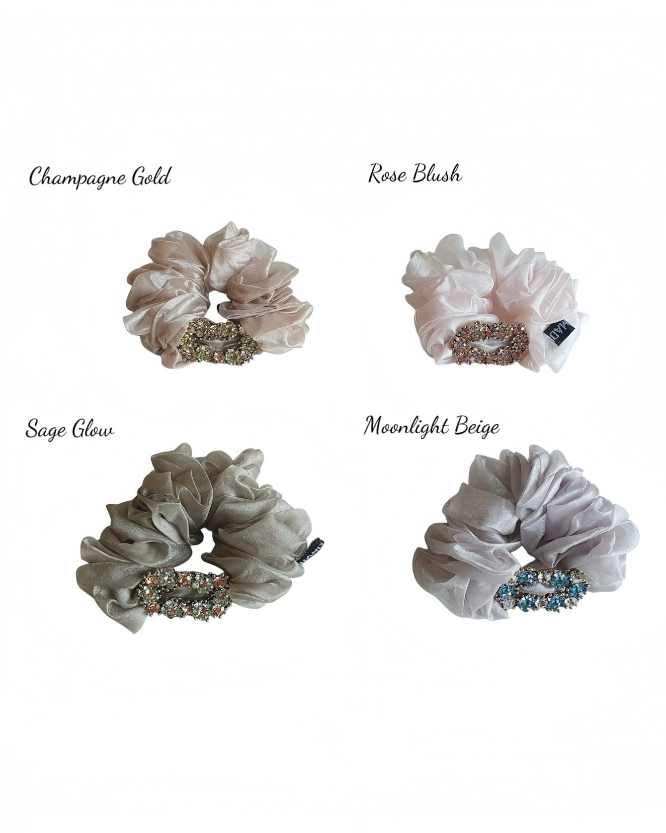 Luxe Crystal Satin Hair Scrunchie – Medium 
輕奢絲光水晶髮圈