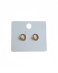 Minimal Oval Pearl Stud Earrings